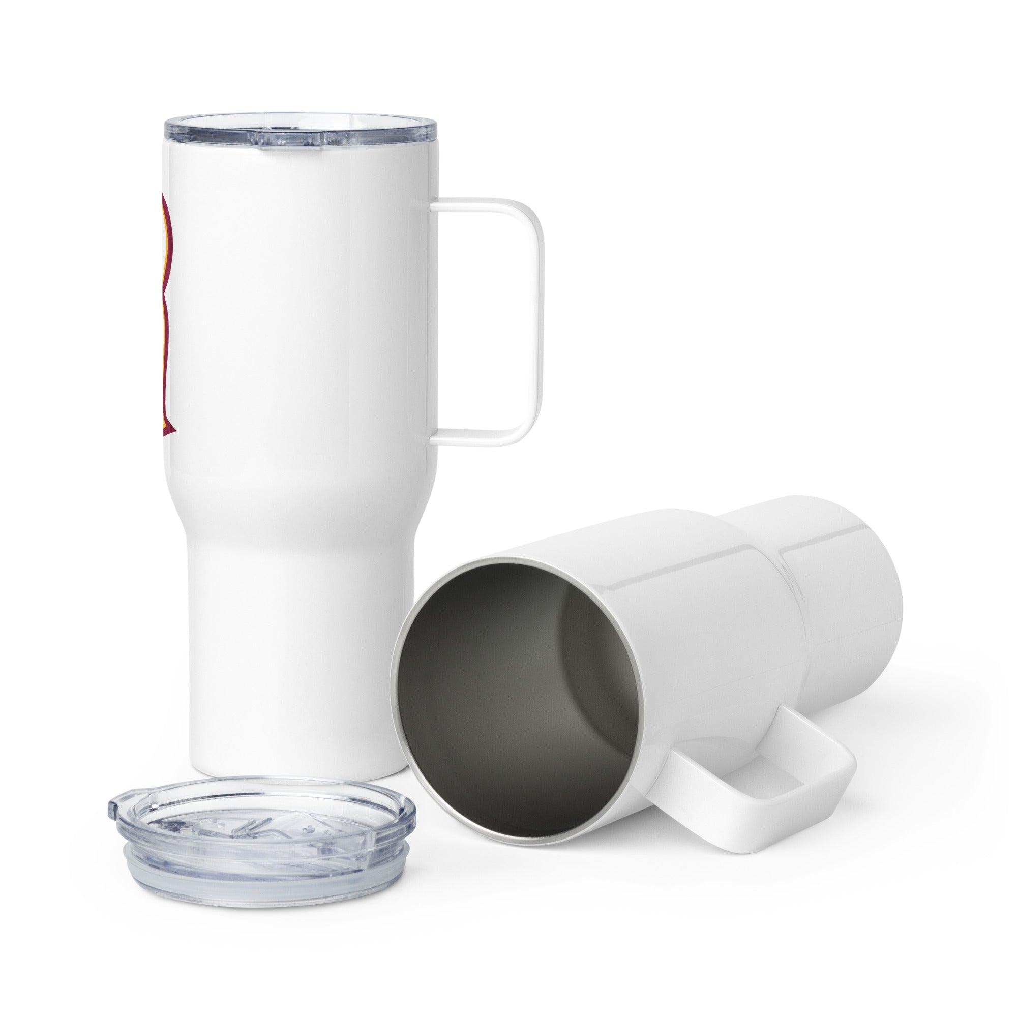 Travel mug with a handle